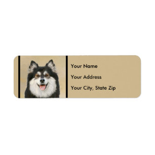 Étiquette Peinture Lapphund Finlandaise - Joli art original 