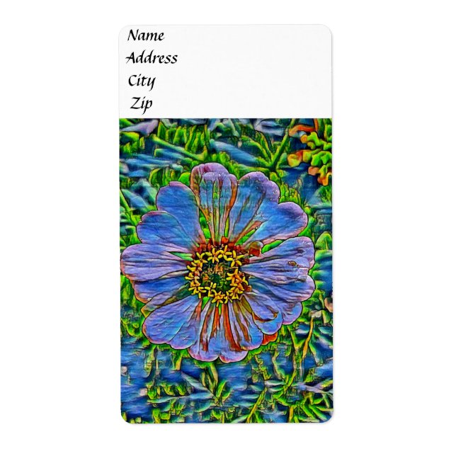 Étiquette Peinture pourpre de fleur (Devant)