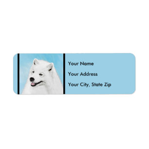Étiquette Peinture Samoyed - Cute Original Chien Art