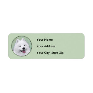 Étiquette Peinture Samoyed - Cute Original Chien Art