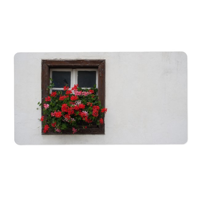 Étiquette Pélargonium rouge et rose (Devant)