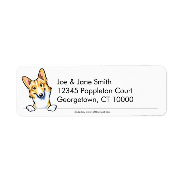 Étiquette Pembroke Welsh Corgi Propre et Simple (Devant)