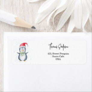 Étiquette Penguin Père Noël