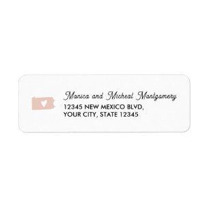 Étiquette PENNSYLVANIE Carte d'état avec coeur - N'IMPORTE Q