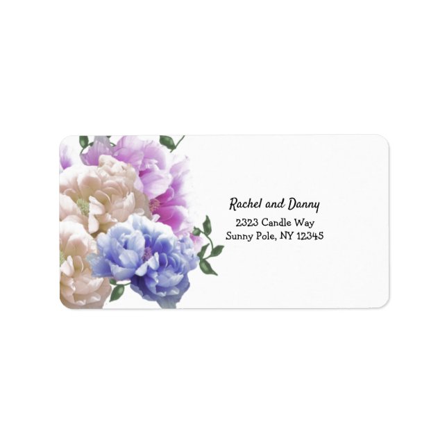 Étiquette Peony Floral Address Label (Devant)