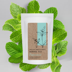 Étiquette Peppermenthe biologique Tea de Herbal Kraft Étique