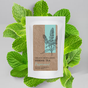 Étiquette Peppermenthe biologique Tea de Herbal Kraft Étique