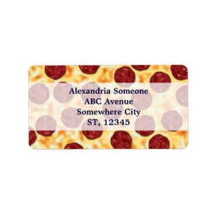 Étiquette Pepperoni Pizza Motif