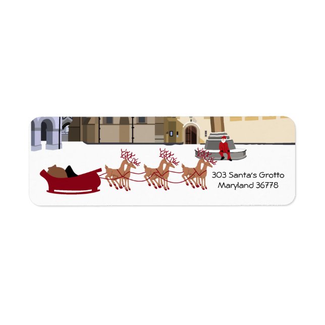 Étiquette Père Noël à Londres Noël (Devant)