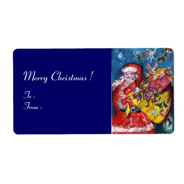 ÉTIQUETTE PÈRE NOËL AVEC CADEAUX (Devant)