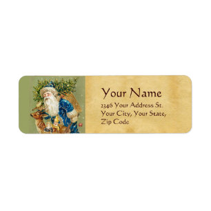 ÉTIQUETTE PÈRE NOËL AVEC DES CADEAUX DE CERFS ET DE NOËL EN