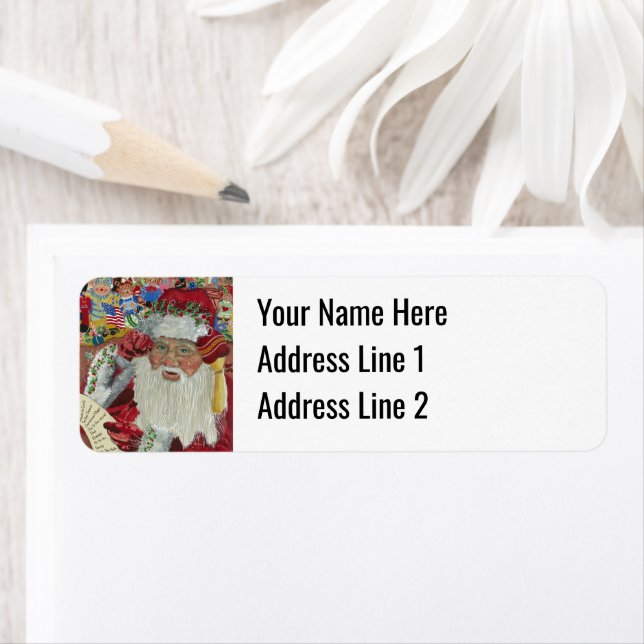 Étiquette Père Noël Classique — Vérifier Deux Fois (En situation)