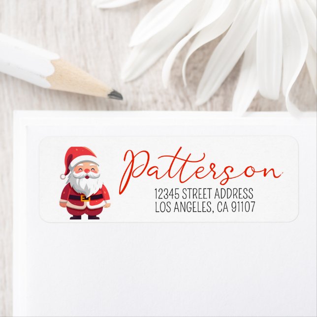 Étiquette Père Noël de Noël festif (En situation)