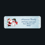 Étiquette Père Noël et snowman Christmas Retours Adresse Lab<br><div class="desc">Père Noël et snowman Christmas Retours Adresse Label</div>