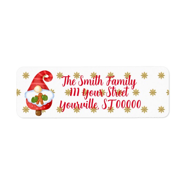 Étiquette Père Noël Gnome (Devant)