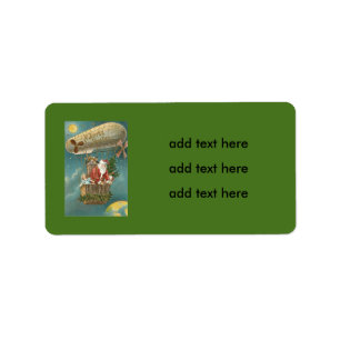 Étiquette Père Noël présente des cadeaux Balloon Arbre de No