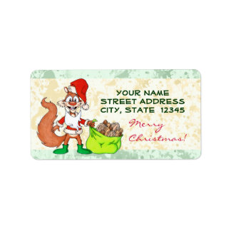 Étiquette Père Noël Squirrel