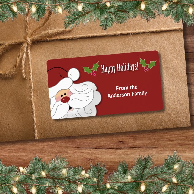 Étiquette Père Noël Vacances Cuisson / Autocollant de Cookie (

Santa Claus Happy Holidays Christmas Labels )