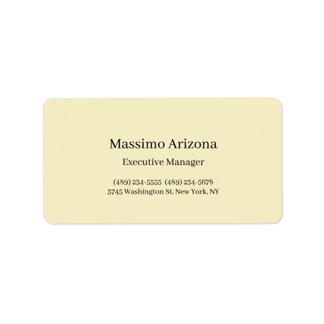 Étiquette Perle Dorée Simple Professionnel Moderne Minimalis (Devant)