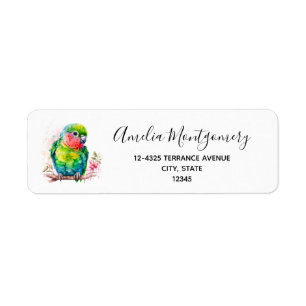 Étiquette Perroquet vert - Jolie adresse pour bébé