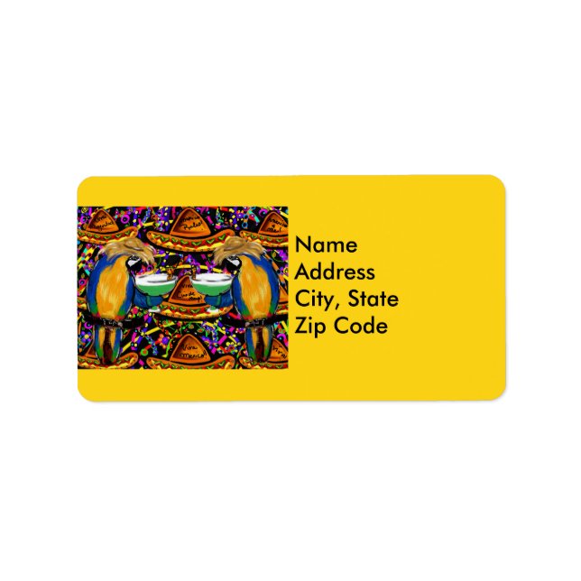 Étiquette Perroquets de fête  (Devant)