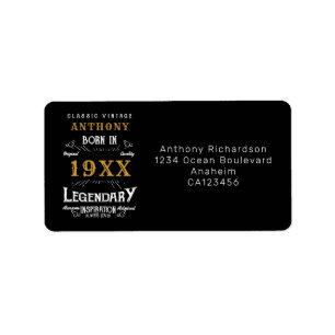 Étiquette Personalized Birthday Retro Vintage Monogram Throw