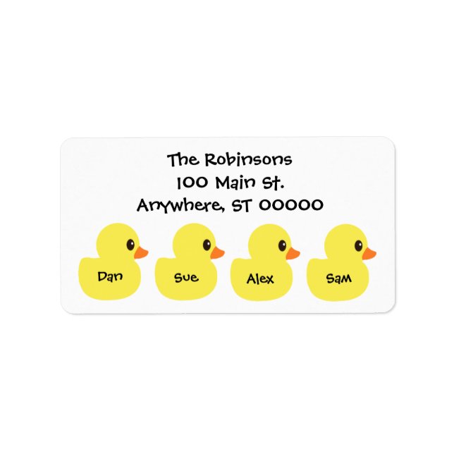 Étiquette Personalized "Ducks" Address Labels (Devant)