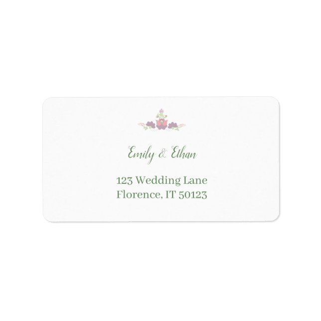 Étiquette Personalized Folk Floral Wedding Greenery Design (Devant)