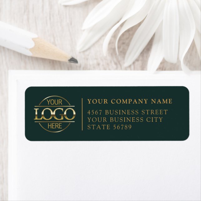 Étiquette Personalized Modern Business Logo Return Address (En situation)