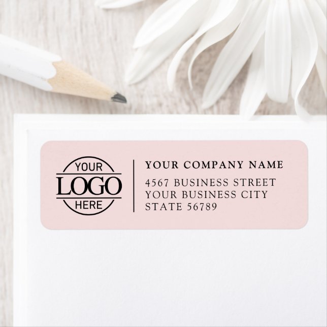 Étiquette Personalized Modern Business Logo Return Address (En situation)