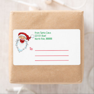 Étiquette Personalized Santa Claus Mailing Label