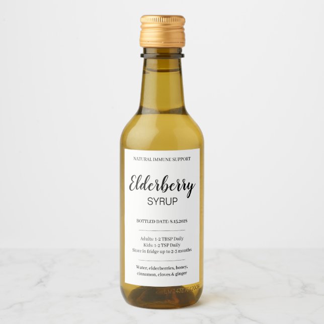Étiquette personnalisable de sirop de sureau ZEB_0 (Devant)