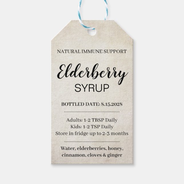 Étiquette personnalisable de sirop de sureau ZEB_0 (Devant)