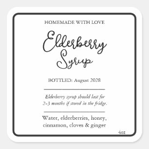 Étiquette personnalisable de sirop de sureau ZEB_0