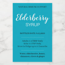 Étiquette personnalisable de sirop de sureau ZEB_0