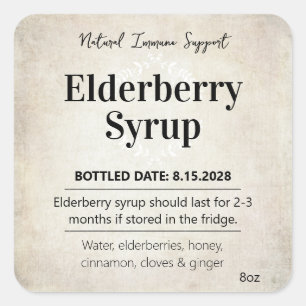 Étiquette personnalisable de sirop de sureau ZEB_0