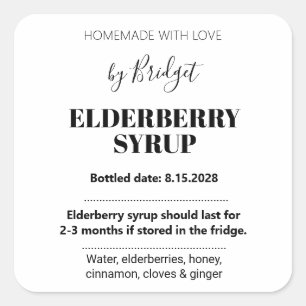 Étiquette personnalisable de sirop de sureau ZEB_0