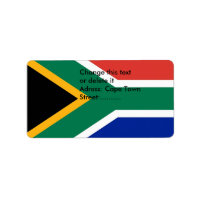 Étiquette personnalisé avec drapeau d'Afrique du S