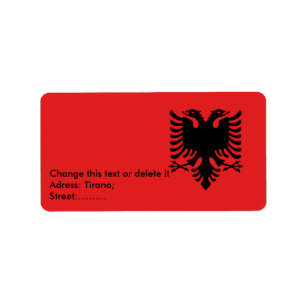 Étiquette personnalisé avec drapeau d'Albanie