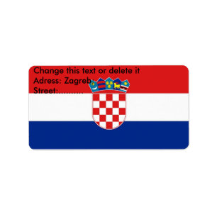 Étiquette personnalisé avec drapeau de Croatie