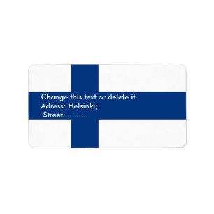 Étiquette personnalisé avec drapeau de la Finlande