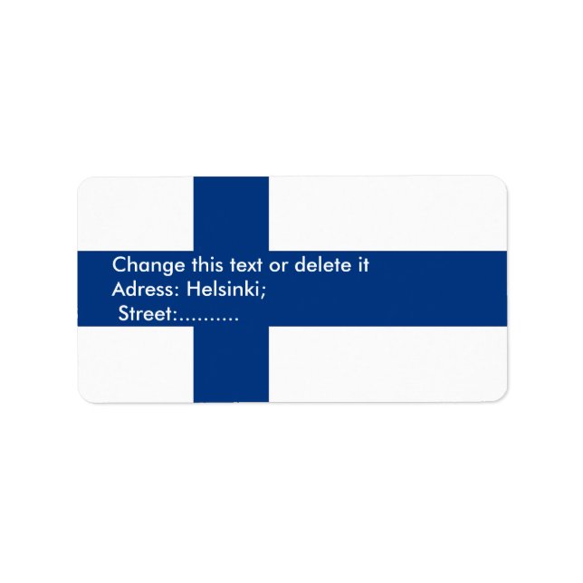 Étiquette personnalisé avec drapeau de la Finlande (Devant)