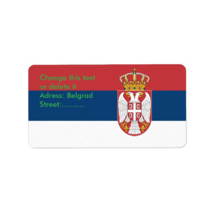 Étiquette personnalisé avec drapeau de la Serbie