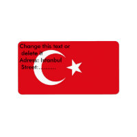 Étiquette personnalisé avec drapeau de la Turquie