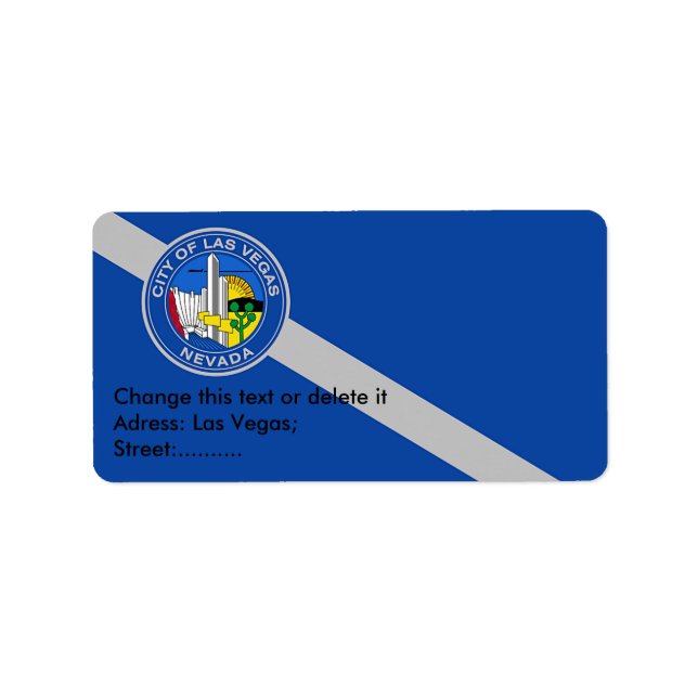 Étiquette personnalisé avec drapeau de Las Vegas,  (Devant)