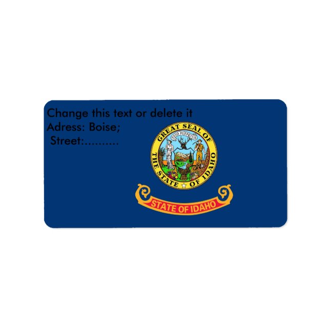 Étiquette personnalisé avec drapeau de l'Idaho (Devant)