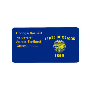 Étiquette personnalisé avec drapeau de l'Oregon, U