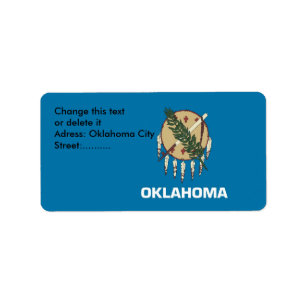 Étiquette personnalisé avec drapeau de OKlahoma, U