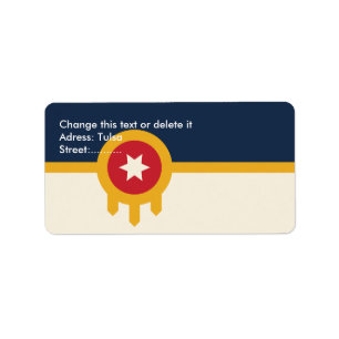 Étiquette personnalisé avec drapeau de Tulsa, Okla
