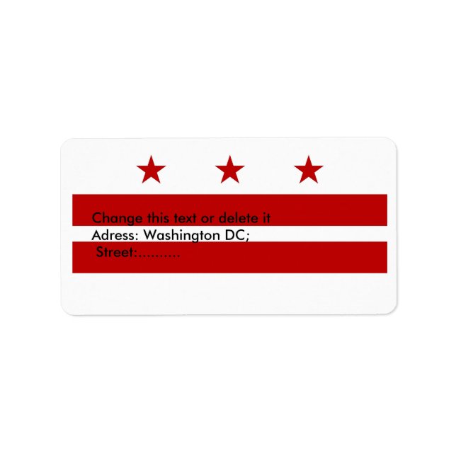 Étiquette personnalisé avec drapeau de Washington  (Devant)
